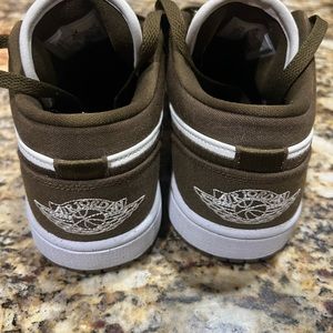 Jordan one low, size 8.5, women, olive